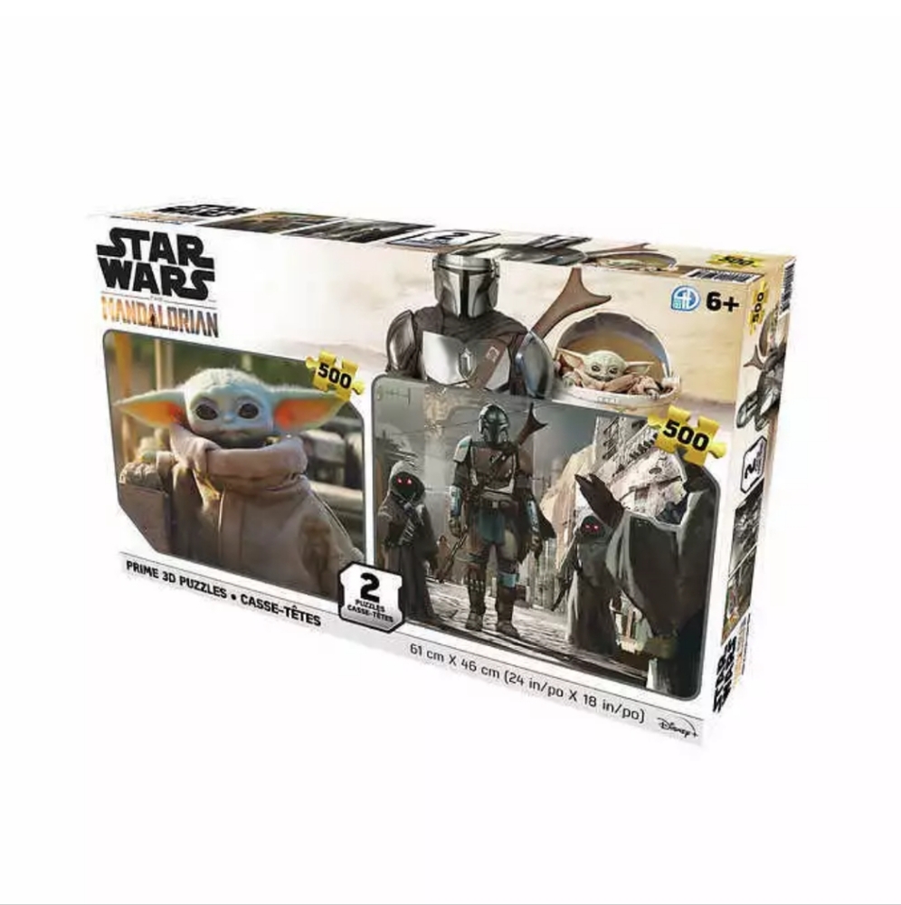 New! 3D Star Wars Mandalorian Lenticular Puzzles Yoda Boba Fett Twin Pack NIB!